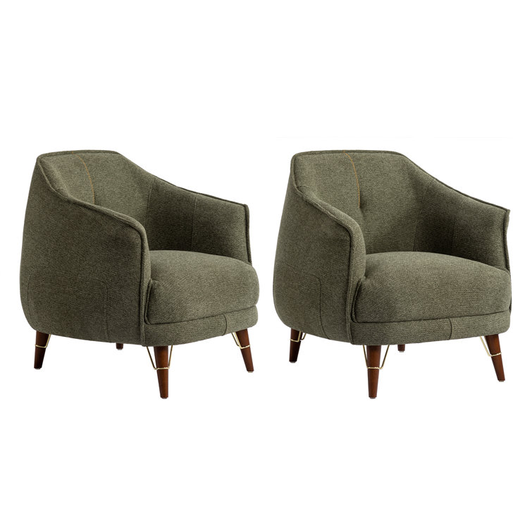 Corrigan Studio Comfy Arm Accent Chairs for Bedroom Mid Century